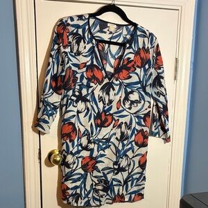 J. Crew Blue and Black Patterned swimsuit cover up